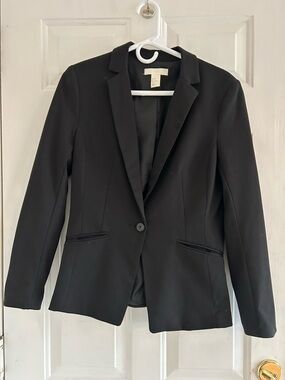 H&M Black Tailored Single-Button Blazer